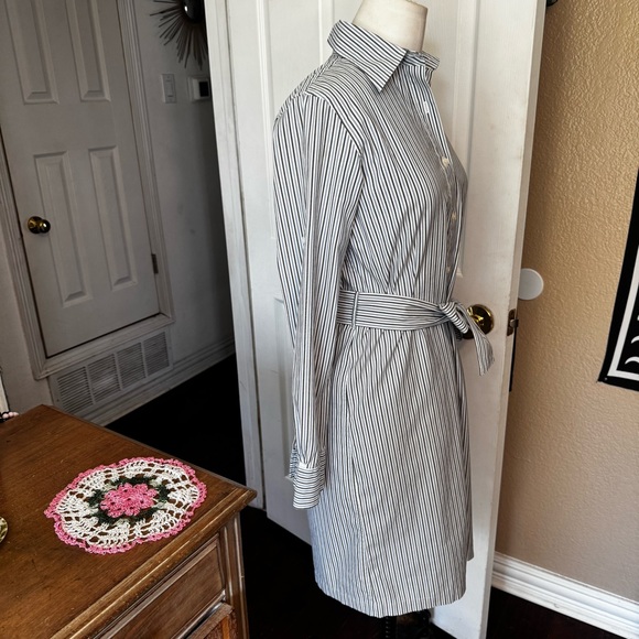 Brooks Brothers Blue and White Striped Shirt Dress - Picture 6 of 11